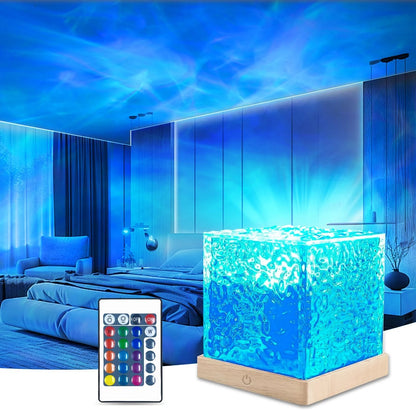 16-Color Northern Lights Cube & Ocean Wave Projector Lamp