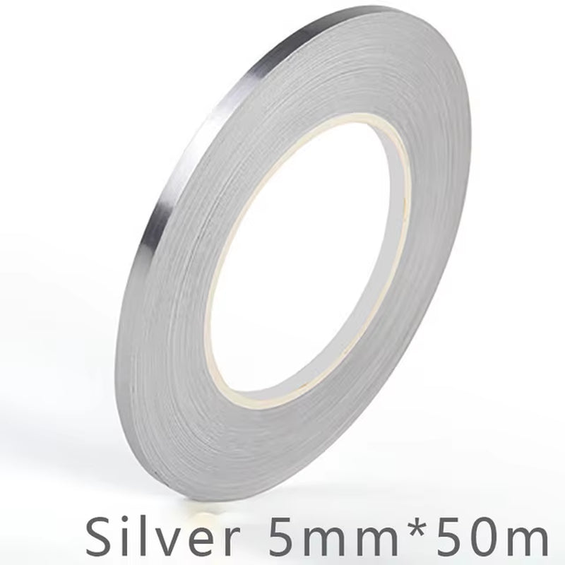 50M Self-Adhesive Brushed Gold & Silver Floor Edging Tape