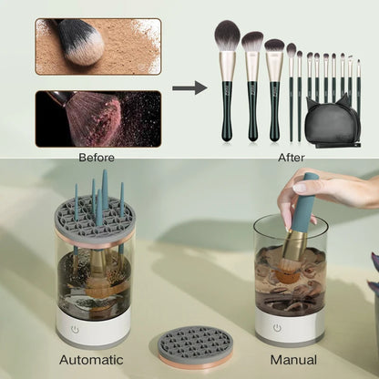 3-in-1 Automatic Makeup Brush Cleaner & Quick Dry Holder