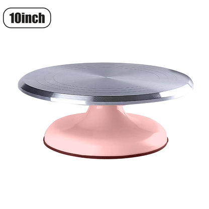 Professional Cake Turntable – 10”/12” Aluminum Alloy for Perfect Decorating